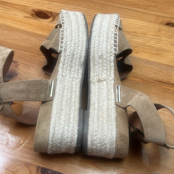 Sarto by Franco Sarto Tan leather Espadrilles with Wedge Heel and Ankle Strap 9M - Picture 6 of 10